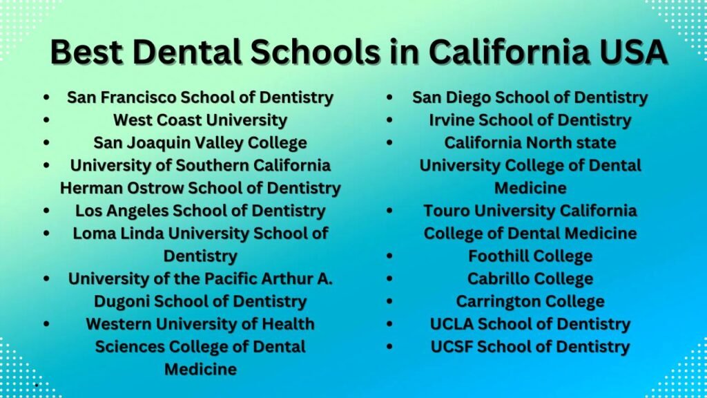 Best Dental Schools in California USA 2024